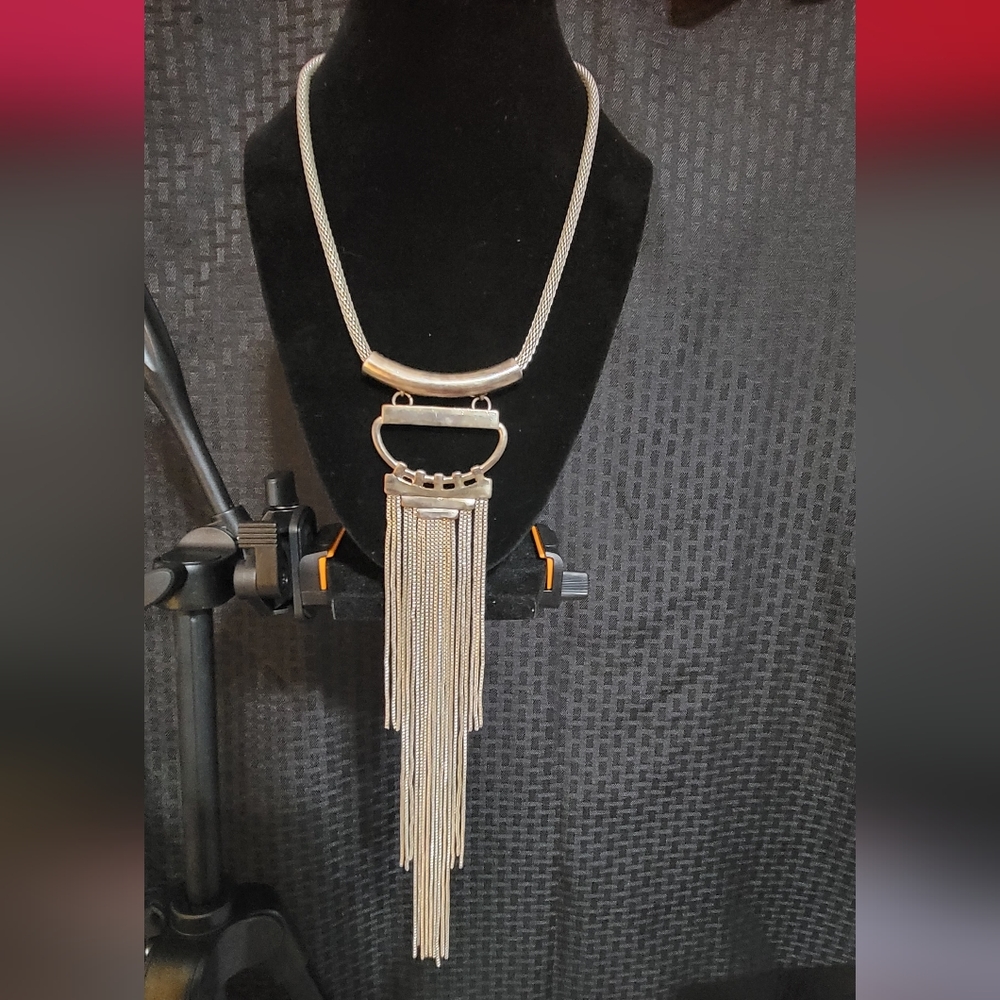 Silver statement necklace
